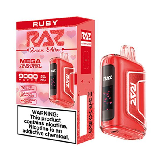 RAZ TN9000 Vape – E-Liquid Display (5% Nicotine)